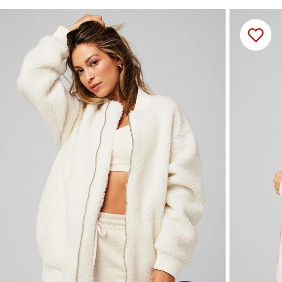 FABLETICS Cozy Shearling like bomber jacket USXL - Picture 3 of 10
